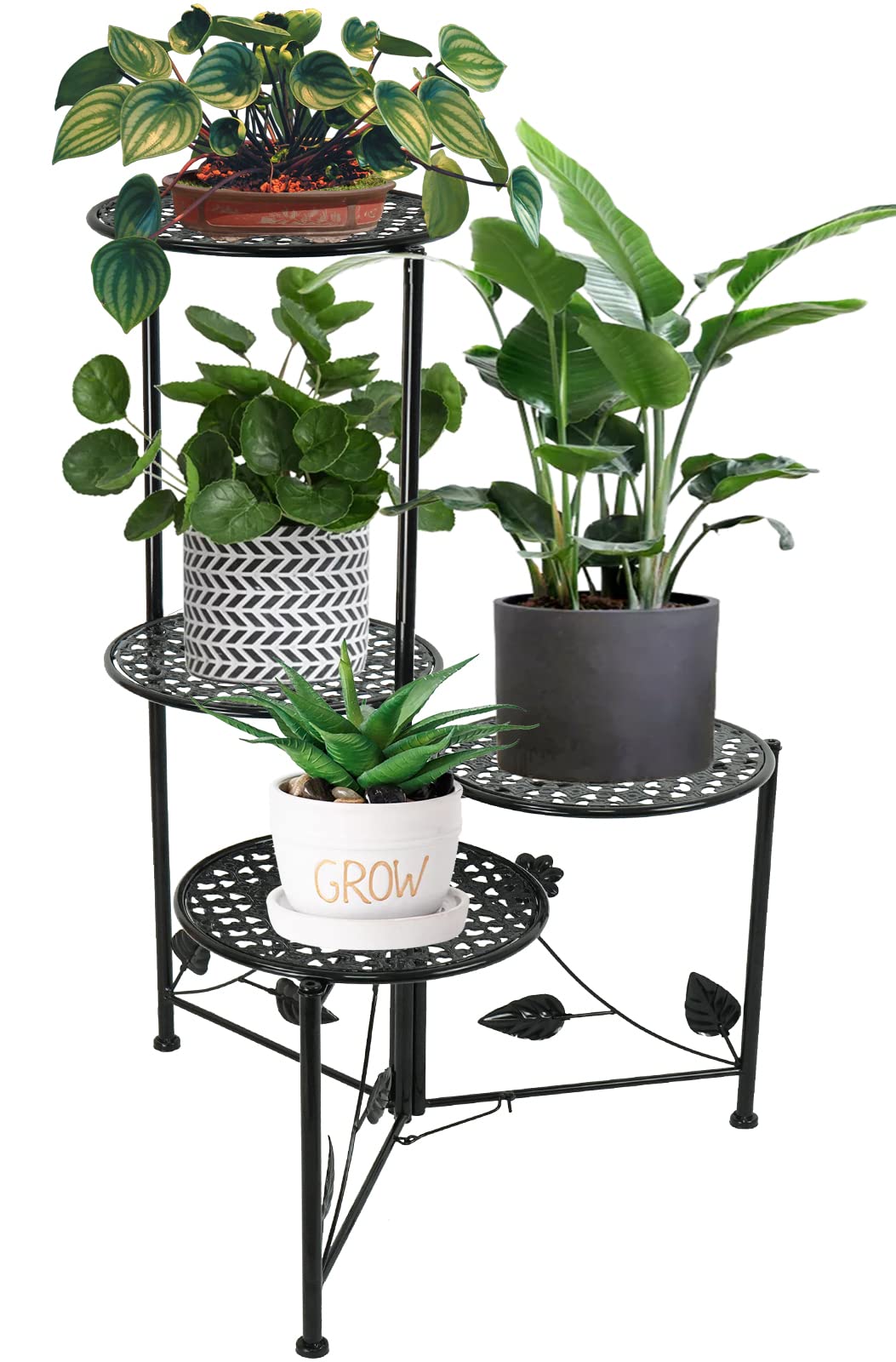 NAKUPE 4-Tier Corner Plant Stand