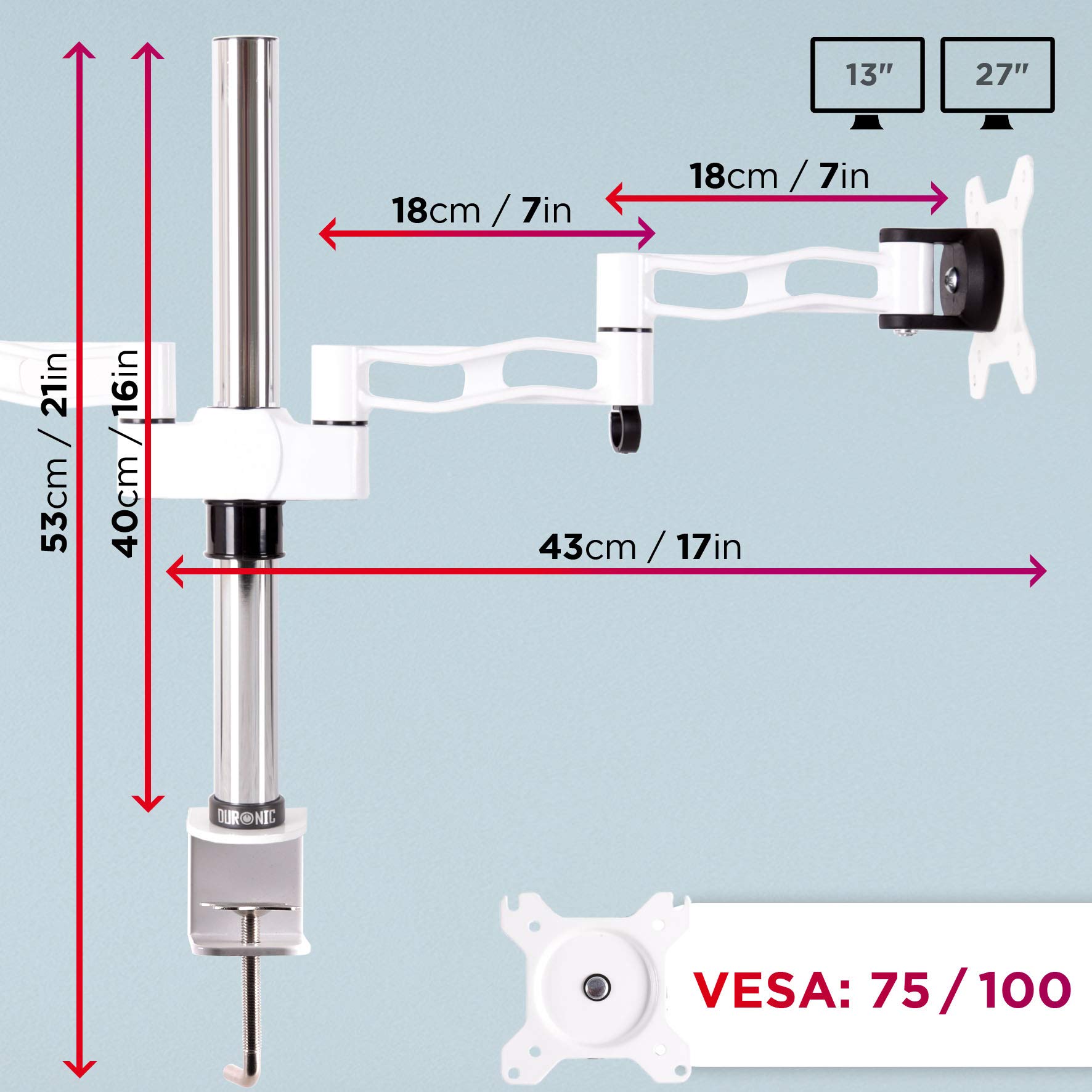 Duronic DM35P2 Dubbele Reserve Arm Set