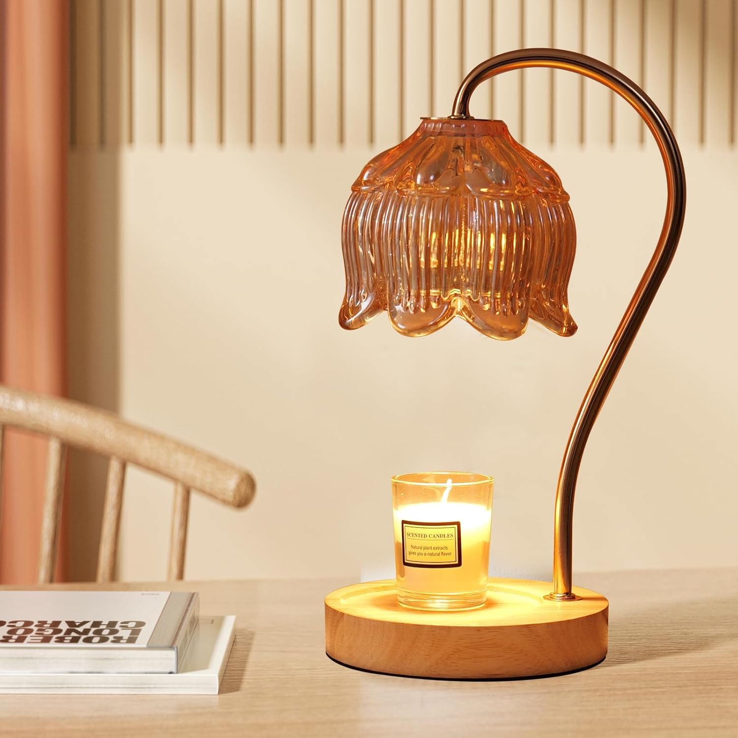 GEEZO Fragrance Candle Warmer Lamp,Electric Candle Warmer with Timer & Dimmer, Mom Christmas Birthday Gifts for Women, House Warming Gifts New Home Bedroom Decor