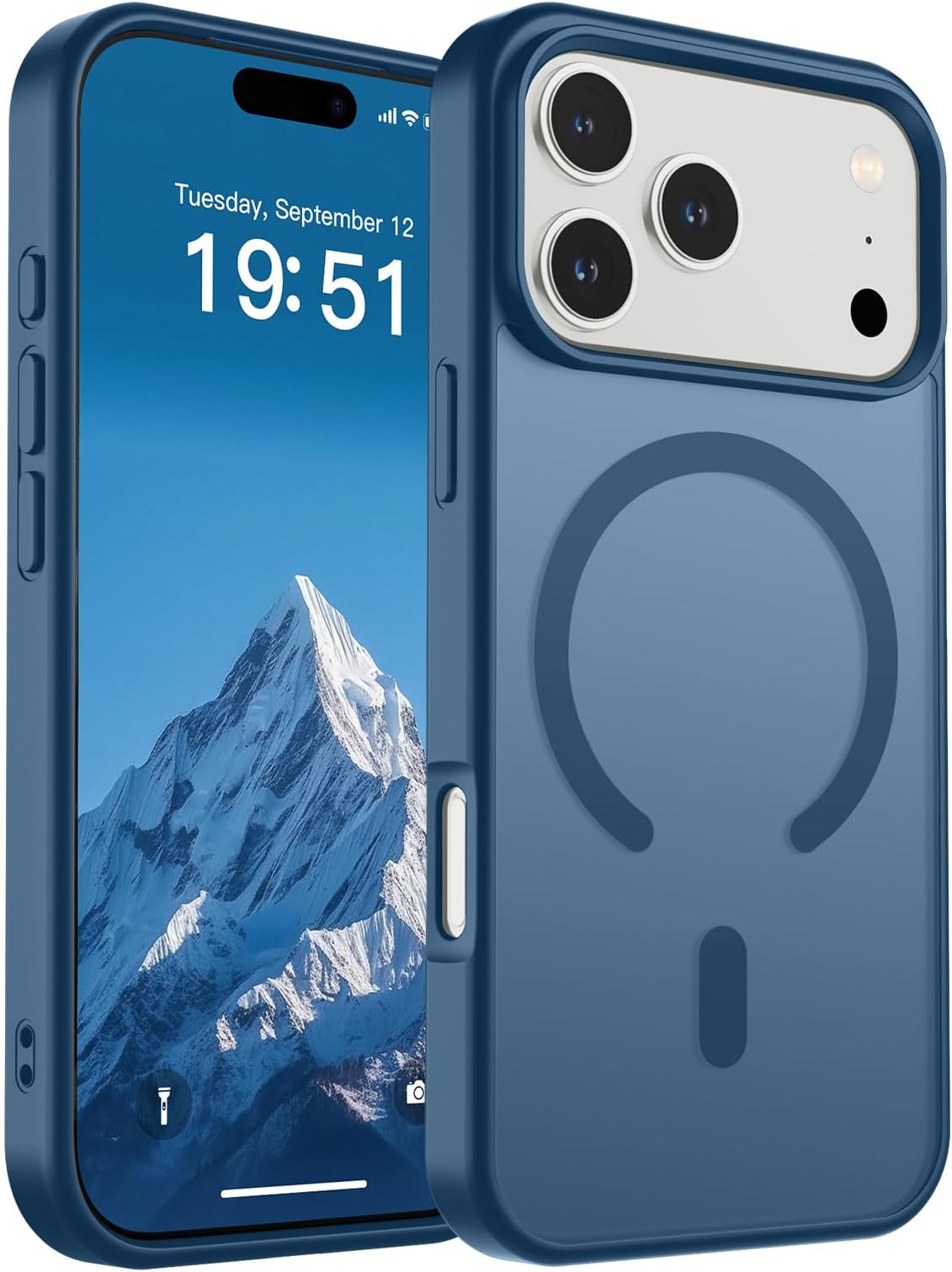 SUPFINE Magnetic for iPhone 17 Pro Case (Compatible with MagSafe)(Military Grade Drop Protection) Translucent Matte Shockproof with Anti-Fingerprint Phone Cover 2025,Deep Blue