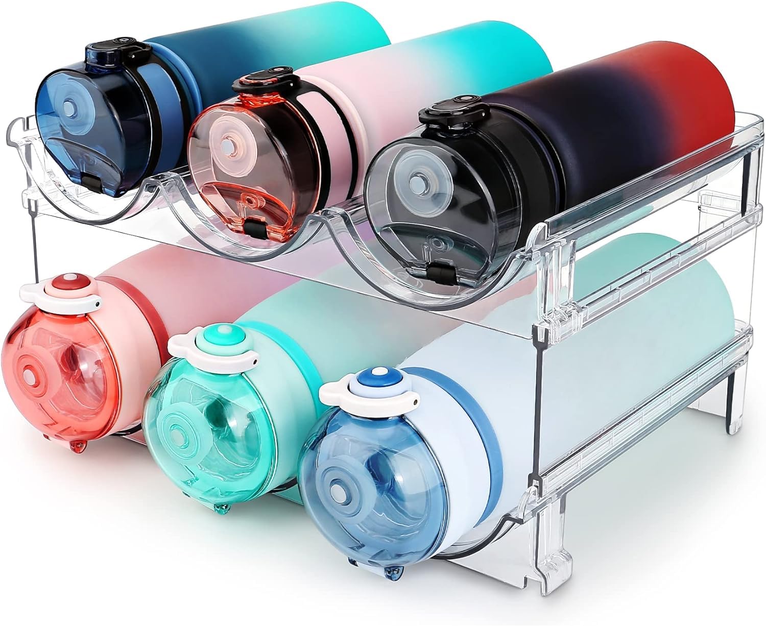 Dhadh Water Bottle Organizer for Cabinet, Water Bottle Storage Organizer, Water Bottle Storage Rack, Water Bottle Holder for Cabinet, Stackable Water Bottle Storage Rack.-picture-30