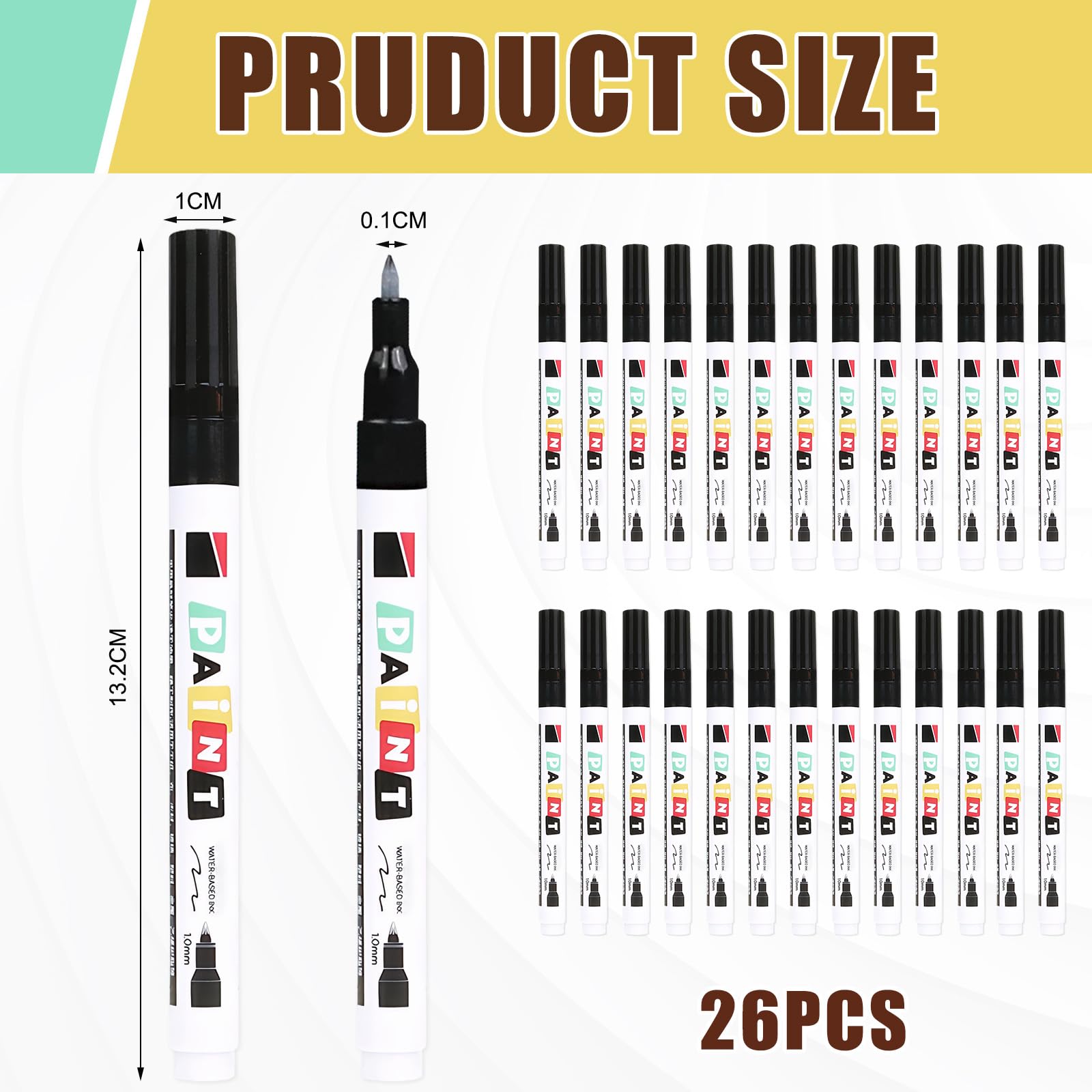 26 pcs grout pen, black grout pen for tiles tile grout pens for Bathroom Kitchen, Porch, Patio Tiles Joints Floor Wall Lines (black) - Image 2