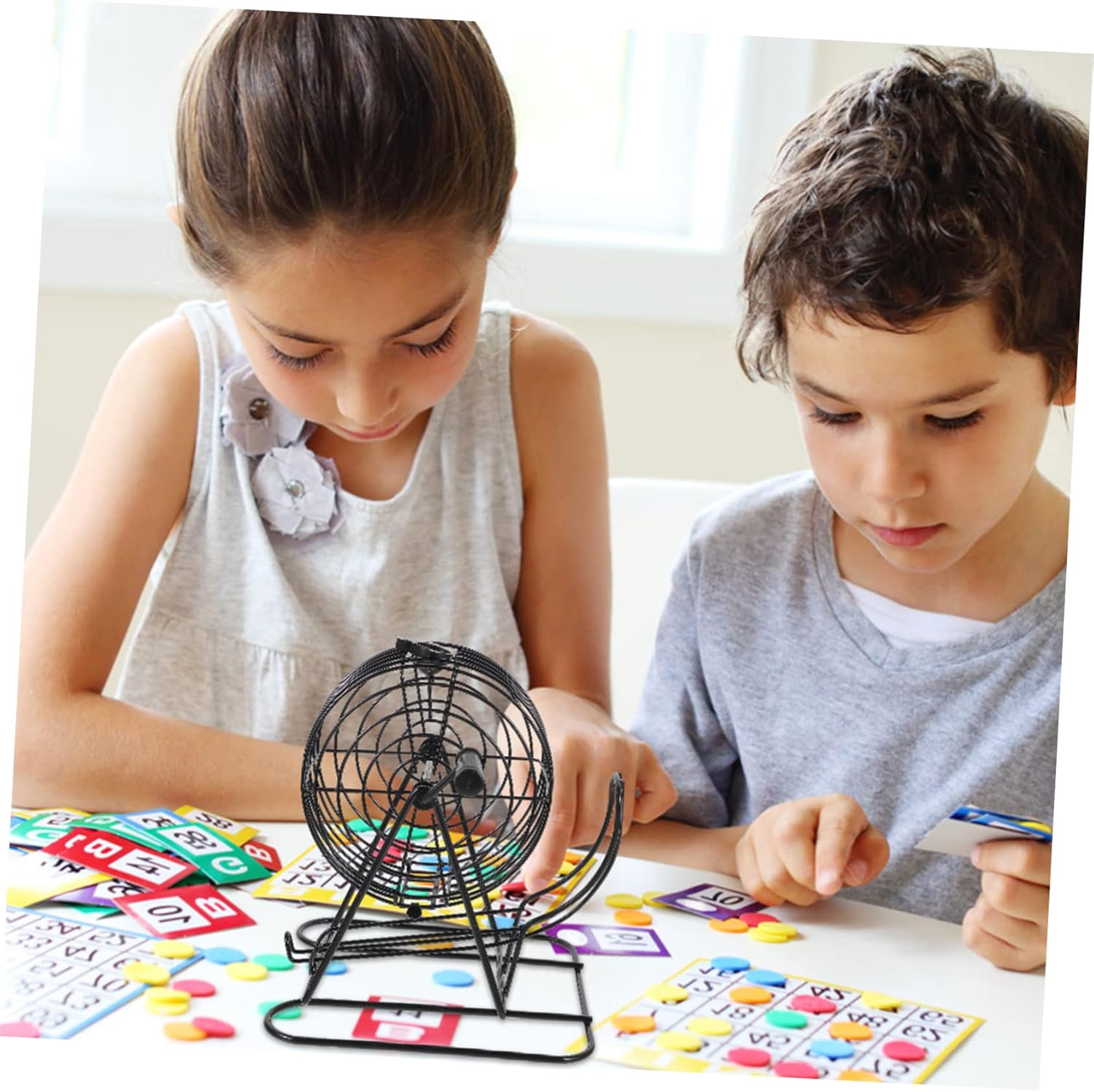 KOMBIUDA 1set Bingo Game Set Fun American Bingo Board Game for Adults and Families Complete Kit Cards and Markers