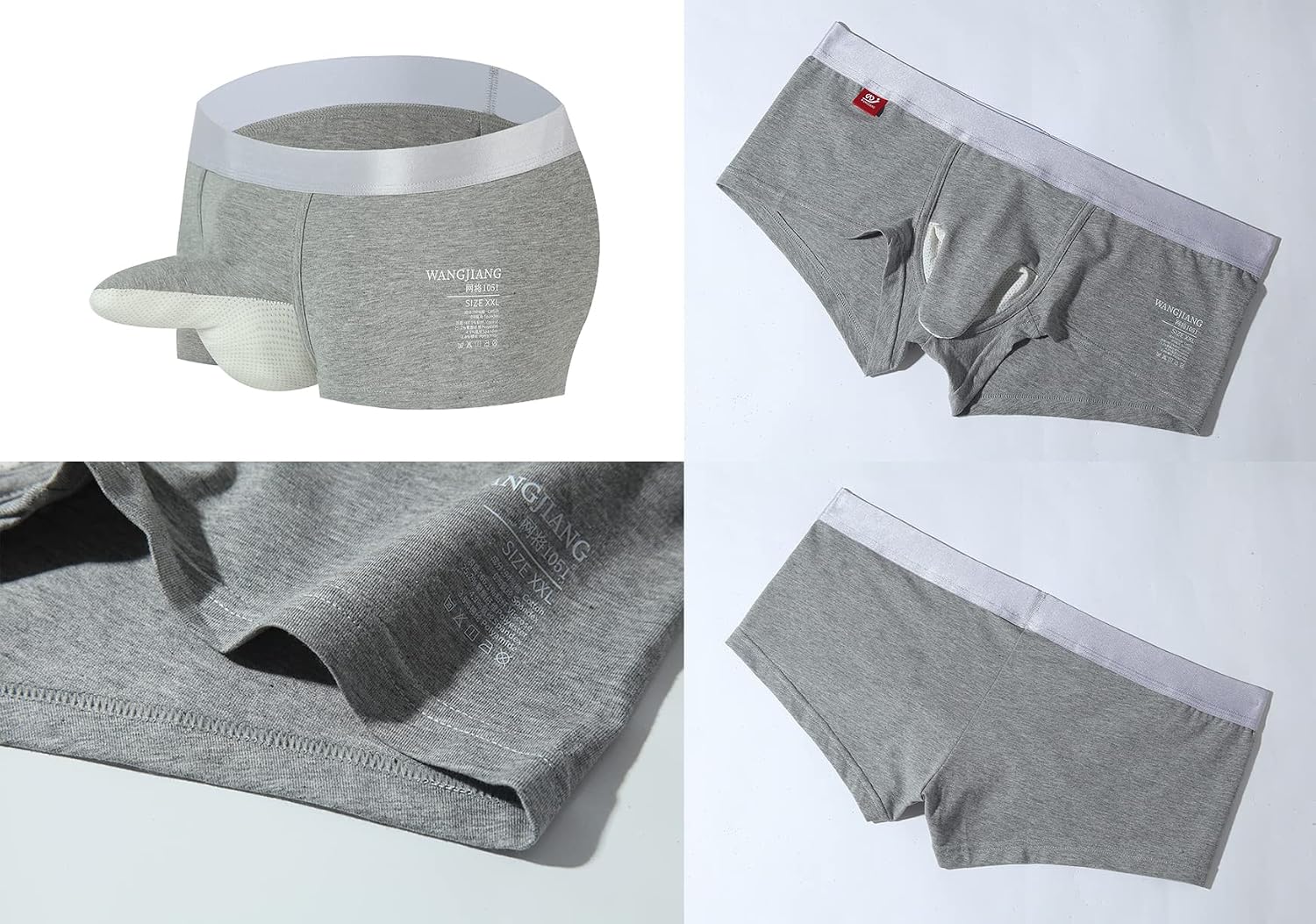 Men's Elephant Nose Underwear Bulge Enhancing Separate Pouch Soft Cotton and Breathable Colorful Trunks