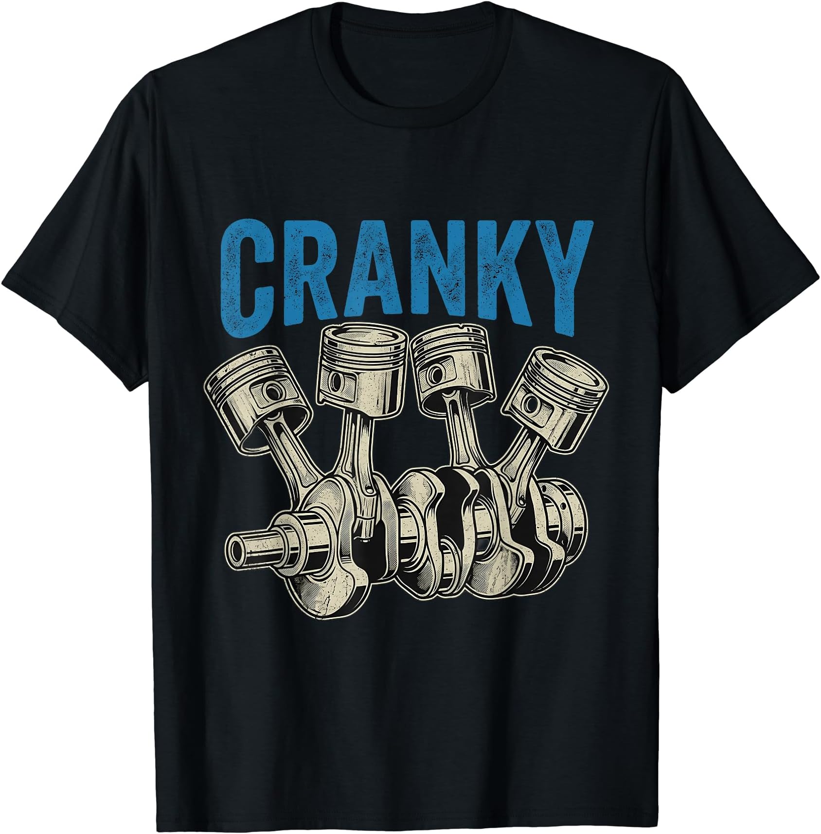 クランキーカーエンジンクランクシャフトファニーカーメカニックス Tシャツ