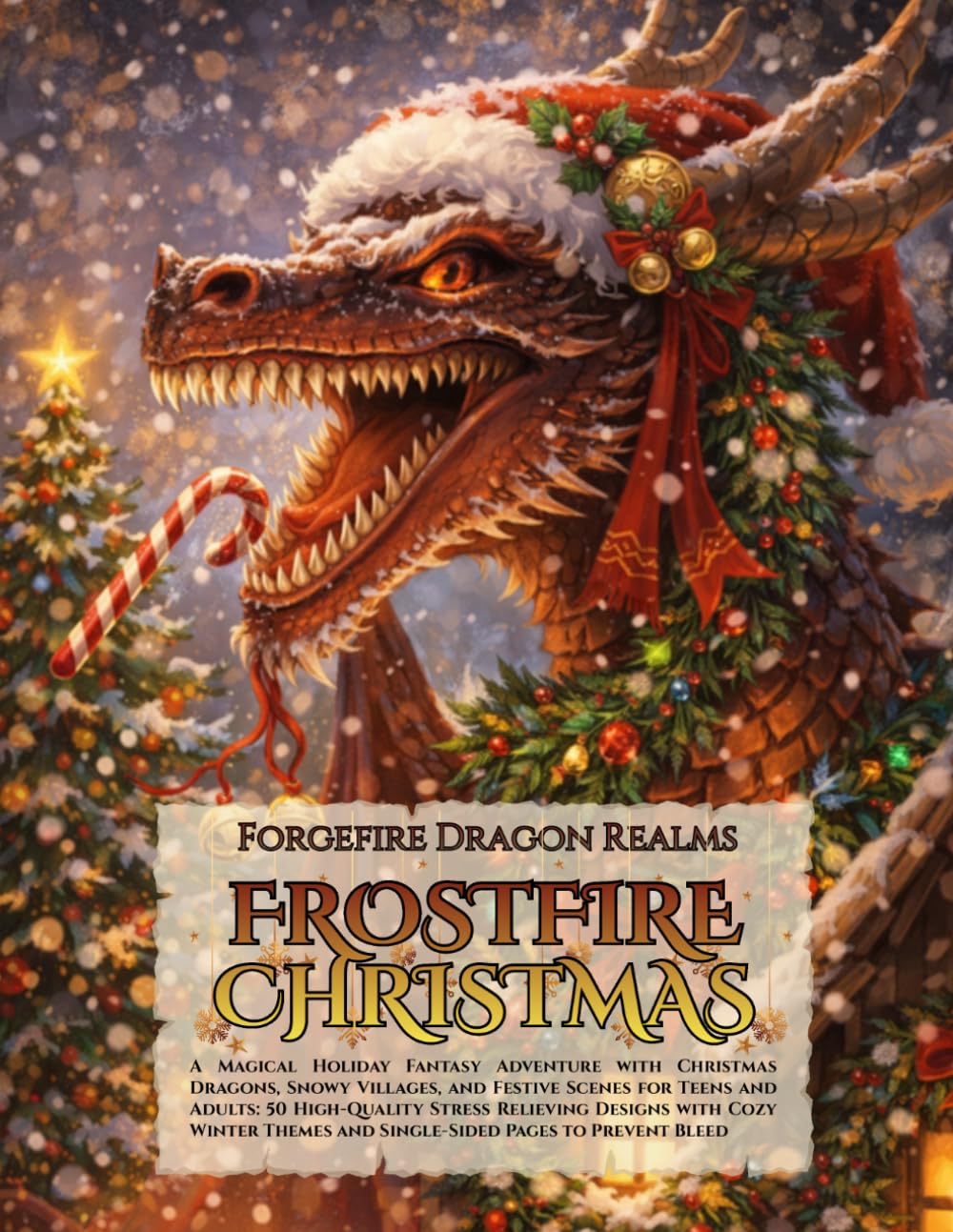 Forgefire Dragon Realms: Frostfire Christmas: A Magical Holiday Fantasy Adventure with Christmas Creatures, Snowy Villages, and Festive Scenes for ... Relieving Designs with Cozy Winter Themes