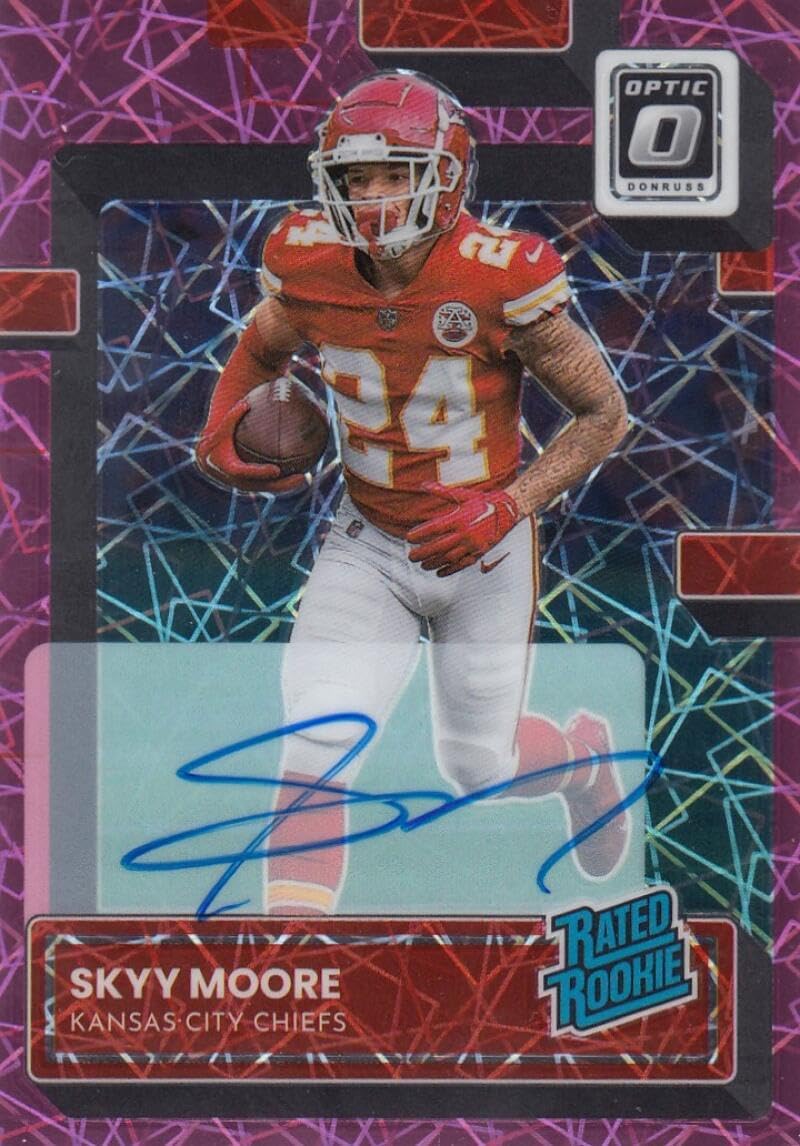 Football Trading Card 2022 Donruss Optic Pink Velocity #224 Skyy Moore Rated Rookie NM Near Mint RC Rookie 19/50 Chiefs