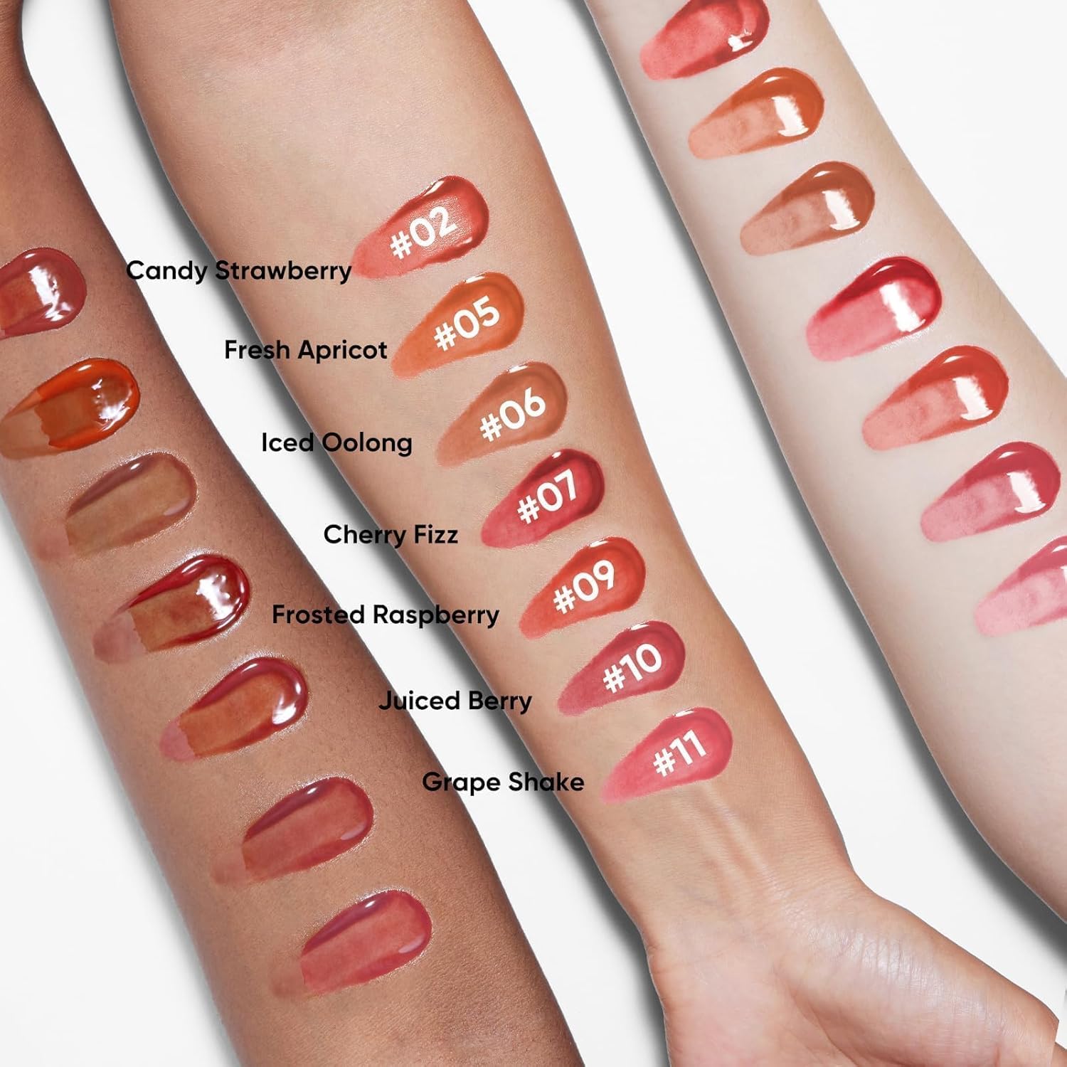 JUDYDOLL Ice Watery Lip Gloss, Moisturizing Liquid Lipstick with Hyaluronic Acid & Collagen, Non-sticky, No transfer, Long-lasting, Mirror Lip Glazes with Iron Applicator(#06 Iced Oolong, 2.4 grams) - Image 2