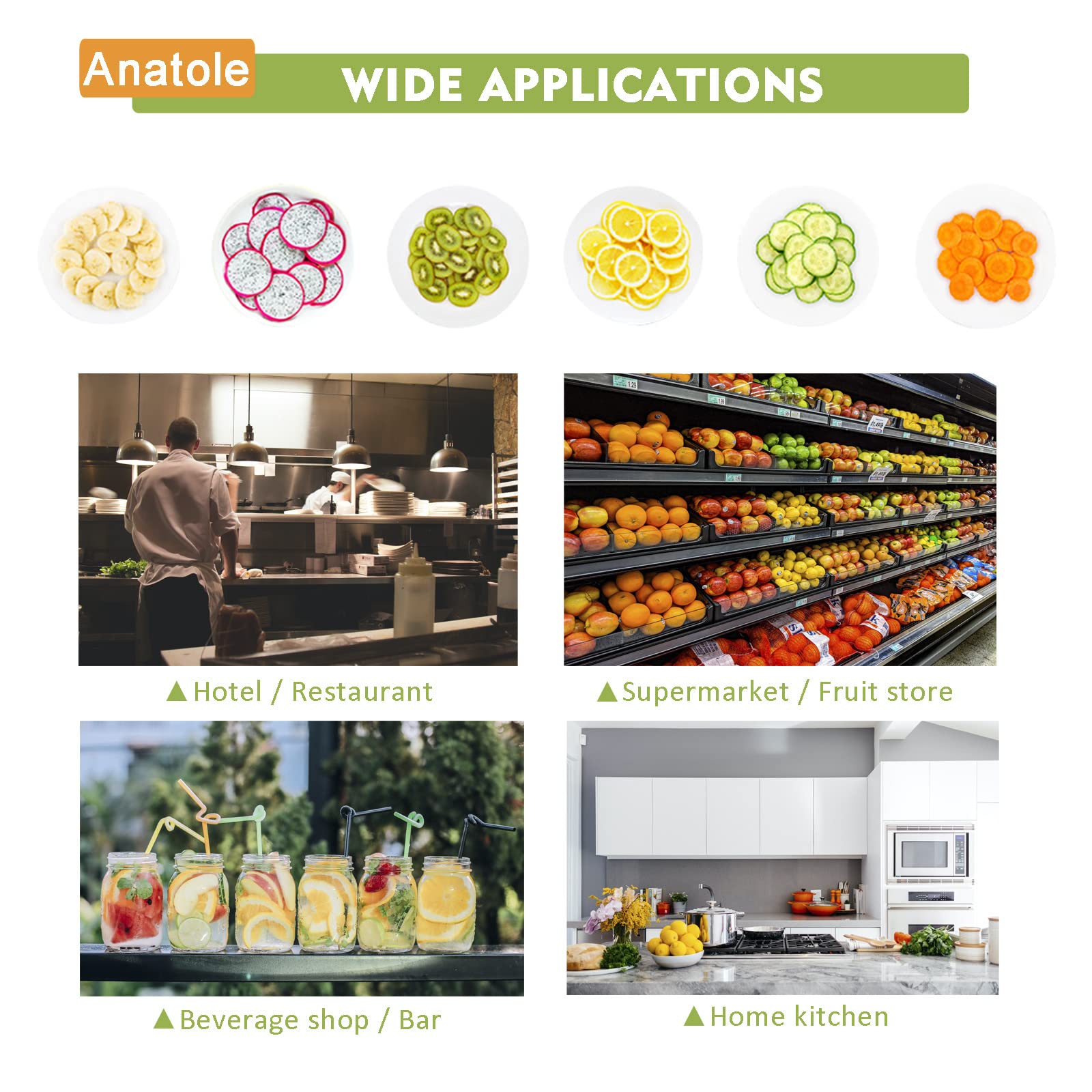 Anatole Gemüseschneider Edelstahl - Manueller Hobel Mit Verstellbarer Schnittstärke 0-10mm