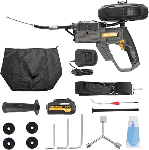 Miniatura 9 de Rock&Rocker Cinta de pescado inalámbrica herramienta profesional de roscado de alambre, motor sin escobillas de 20 V 4.0 AH, línea de plomo TEP de