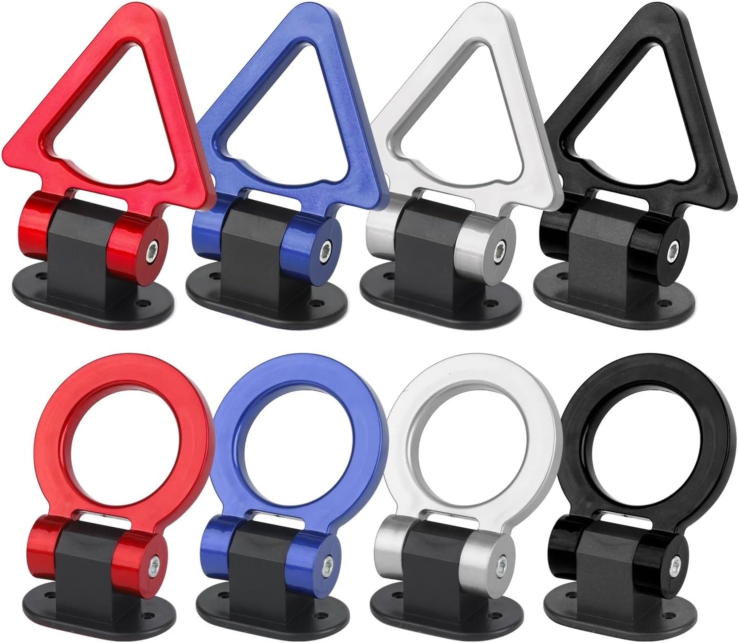 Universal Car Styling Sticker Tralier Tow Hook Kit ABS Simulation Racing Bumper Trailer Hook Tow Hook Sticker(Round Black)