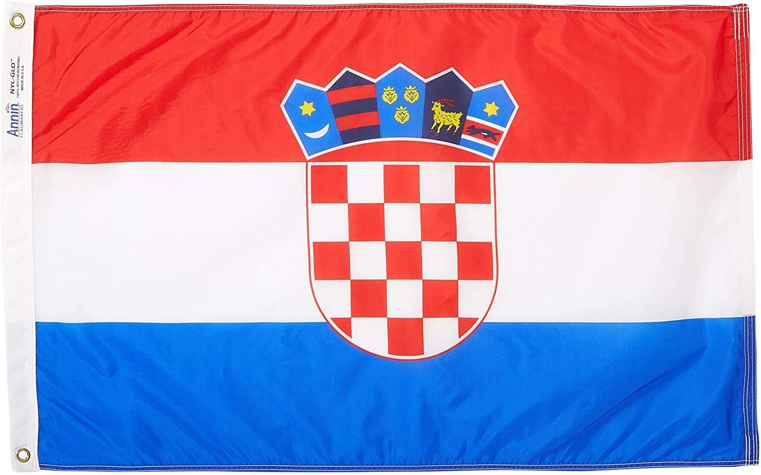 Annin Flagmakers Croatia Flag USA-Made to Official United Nations Design Specifications, 3 x 5 Feet (Model 191836)