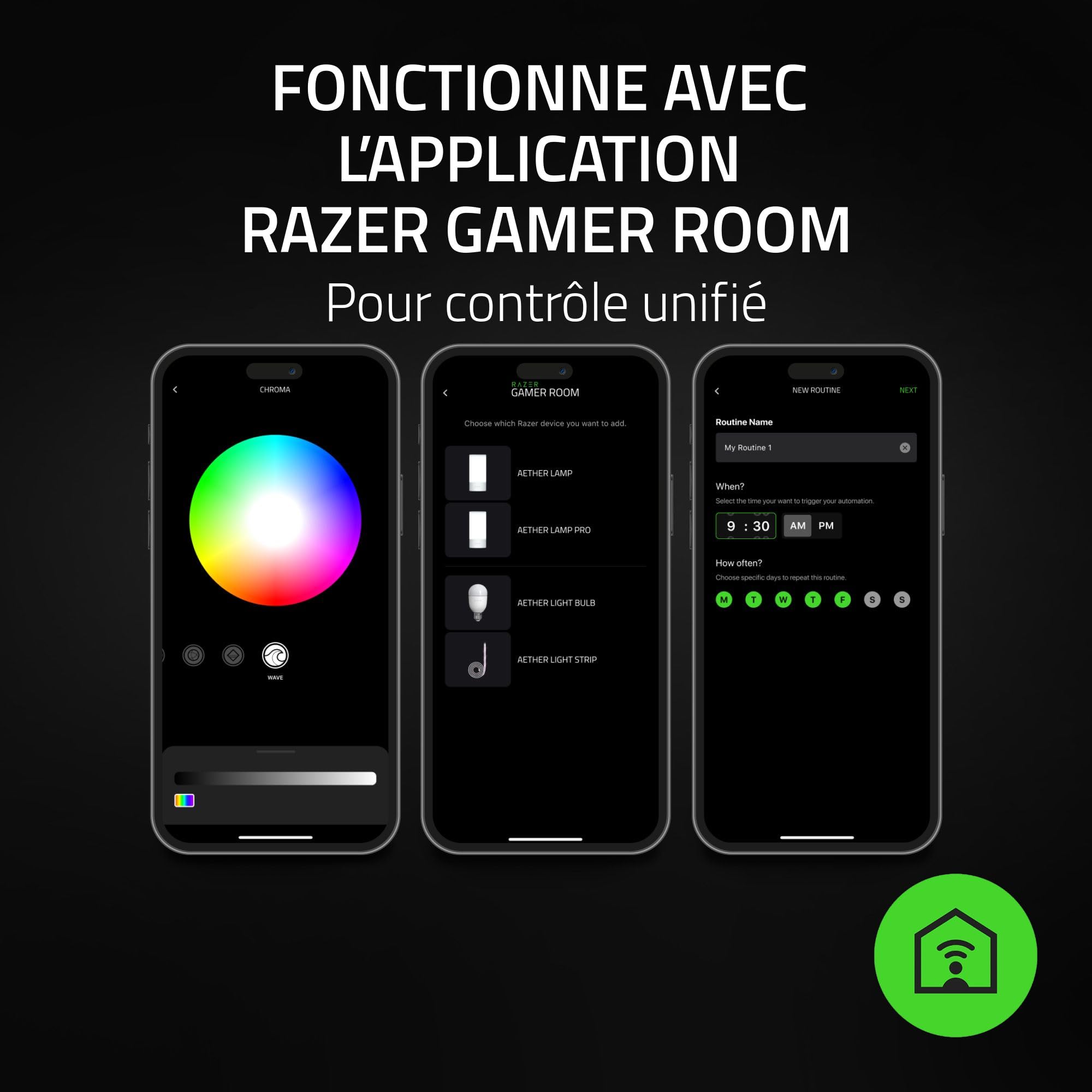 Razer Aether Bulb - Ampoule Intelligente LED RGB pour Maison Connectée (Chroma RGB 16.8 Millions de Couleurs, Compatible avec Matter et l'Application Maison Intelligente