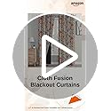 Image of Cloth Fusion Printed 100% Blackout Door Curtains 7 Feet Long Set of 2, Room Darkening Parda with Stainless Steel Grommets for Home Decor (7x4.5 Feet, White Roses)