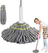 2 in 1 Dehydrated Floor Cleaning Mop Self-Wringing 360 Rotatable Adjustable Microfiber Wet and Dry Mop for Bathroom/Offfice/Home/Outdoor