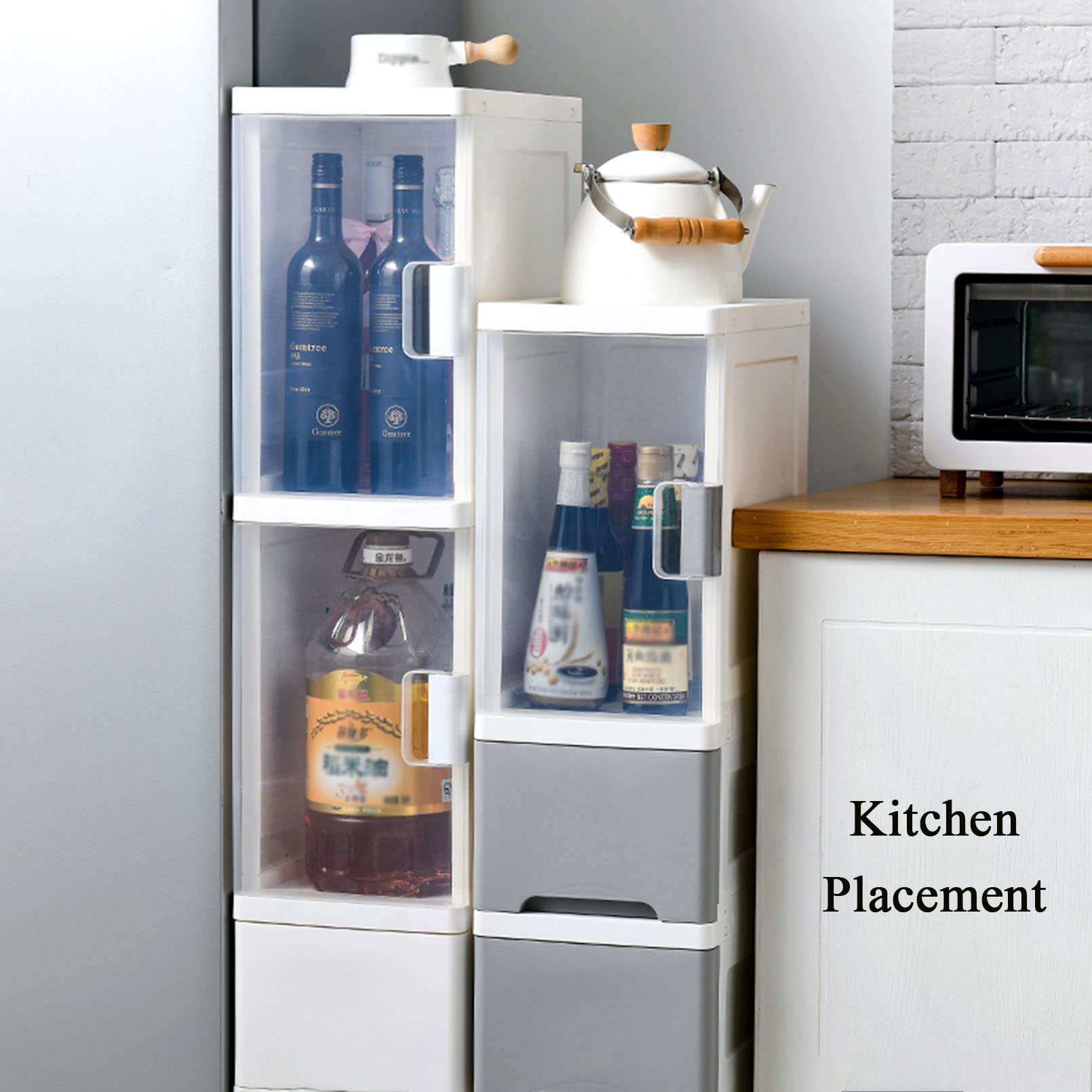 Mueble de baño de esquina con puerta y cajones, organizador de almacenamiento para baño, armario Estrecho, armario Alto independiente para Sala de estar, pasillo, etc.