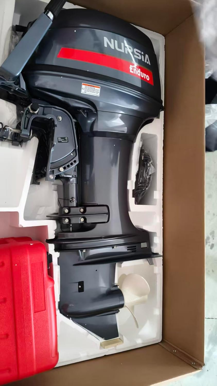 NURSIA 40HP Outboard Motor, 2-Stroke Electronic start-up,Electric hydraulic lifting,Marine Engine, Boat Motor