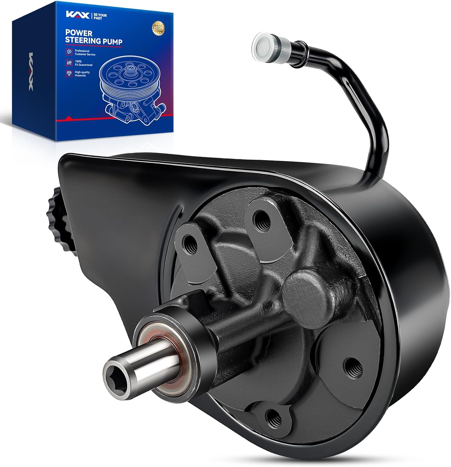 KAX 96-8757 Power Steering Pump with Reservoir for 2001-2010 Silverado 2500 HD; Sierra 2500 HD, 2001-2006 Silverado 3500, 2007-2010 Silverado 3500 HD, Replace# 15909823, 15076610, 15267668, 15772444