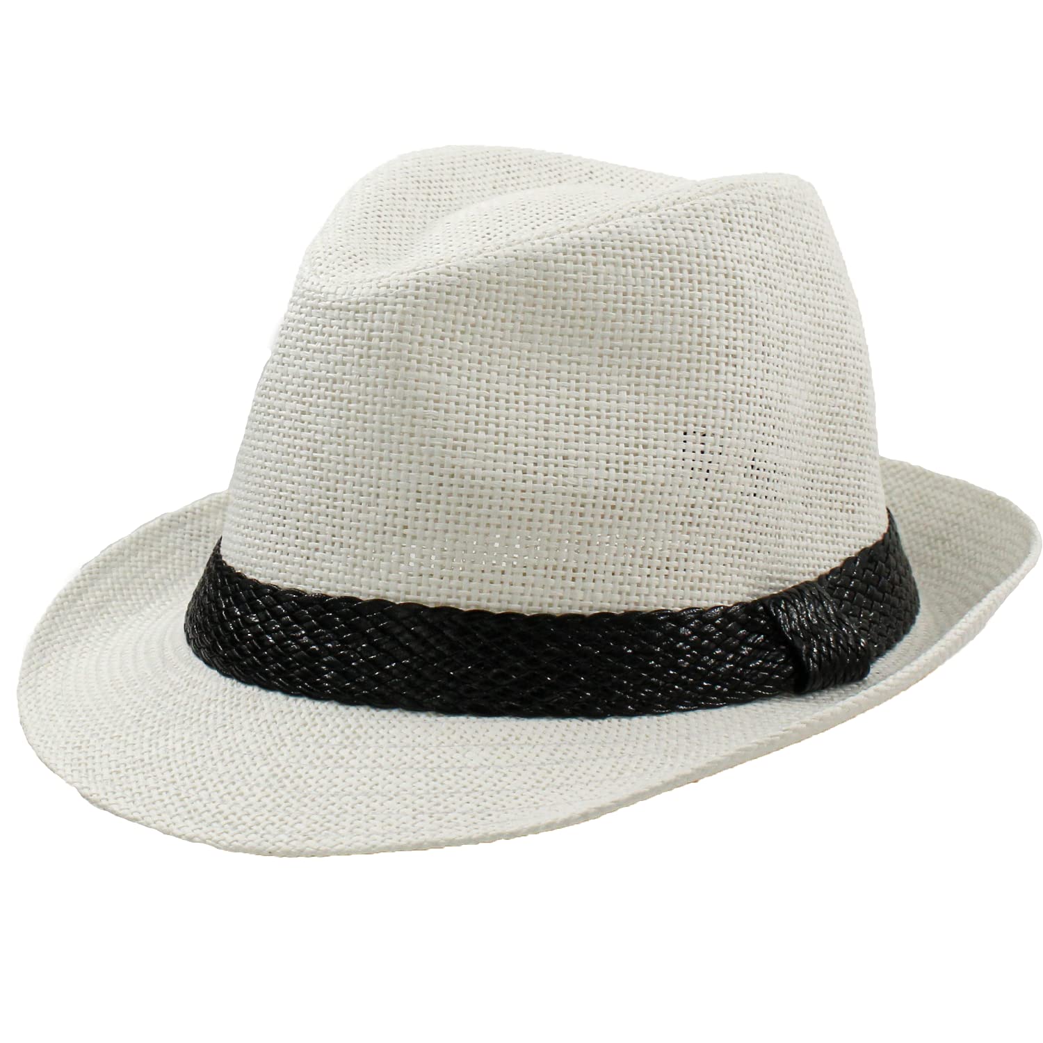 Carnavalife Sombrero Paja de Papel Hombre Mujer Gorra Panamá Verano Playa de ala Corta Moda Unisex 57/58CM
