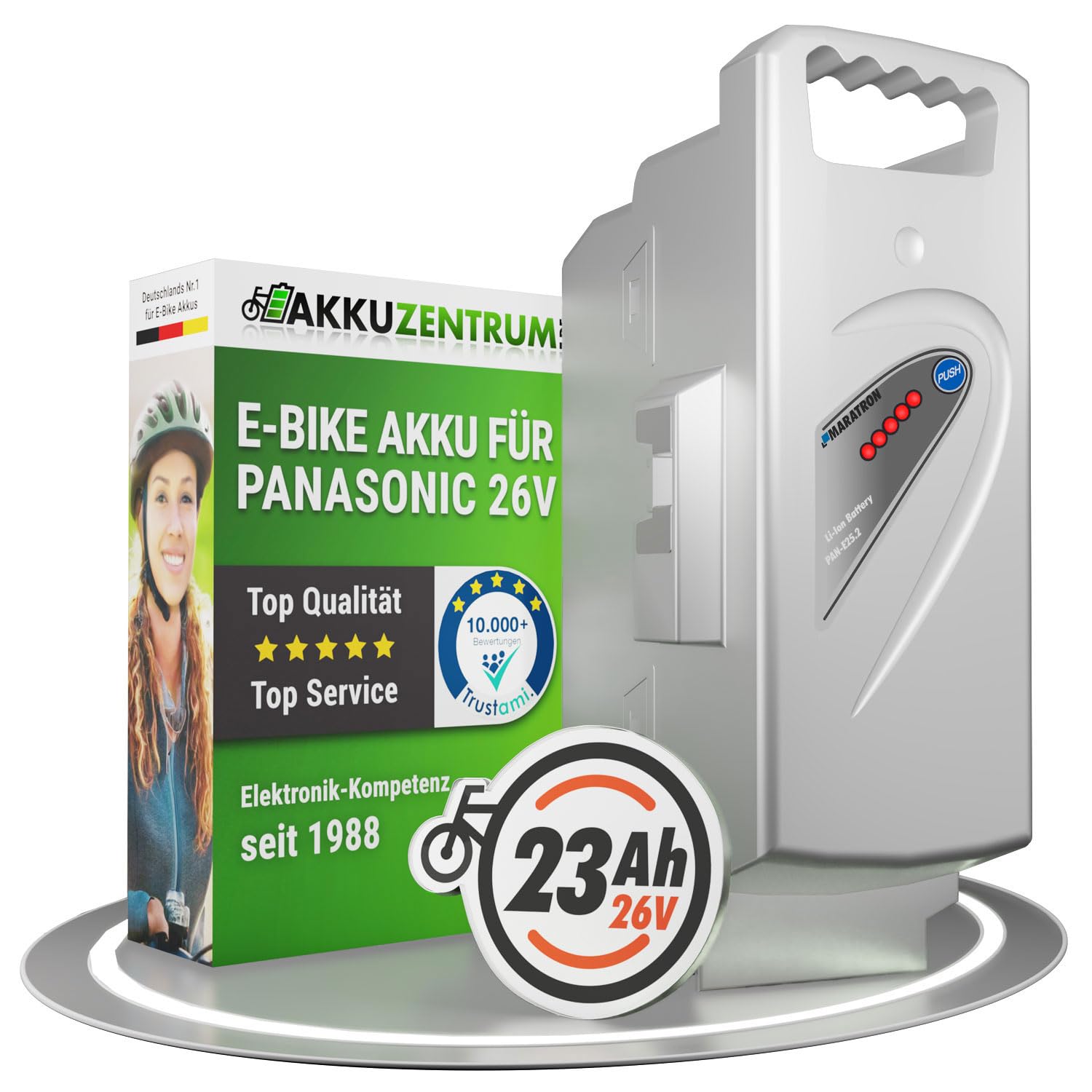 Ersatz-Akku für E-Bike Panasonic 26V 23Ah (Kettler Flyer Kalkhoff KTM Rixe ab 2007) von GTE