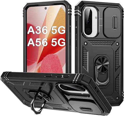 Miniatura 28 de PASNEW Funda para cámara Samsung Galaxy A15 5G, soporte metálico de grado militar, resistente a prueba de golpes, carcasa rígida para Samsung A15