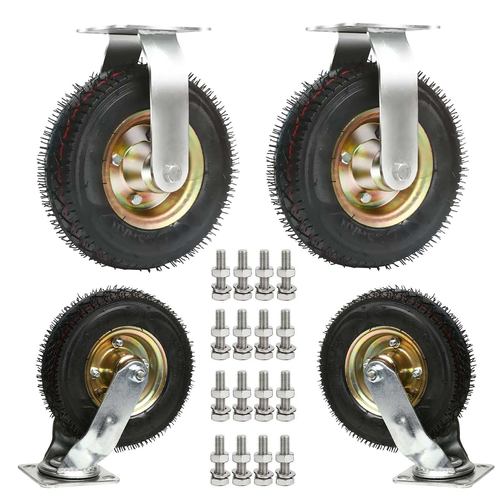 WORDFUN Conjunto De 4 Ruedas Industriales Resistentes, Ruedas De Transporte, Ruedas para Muebles, Doble Rodamiento, Ruedas De Carretilla, No Daña El Suelo, Resistente Al Desgaste, con Tornillos