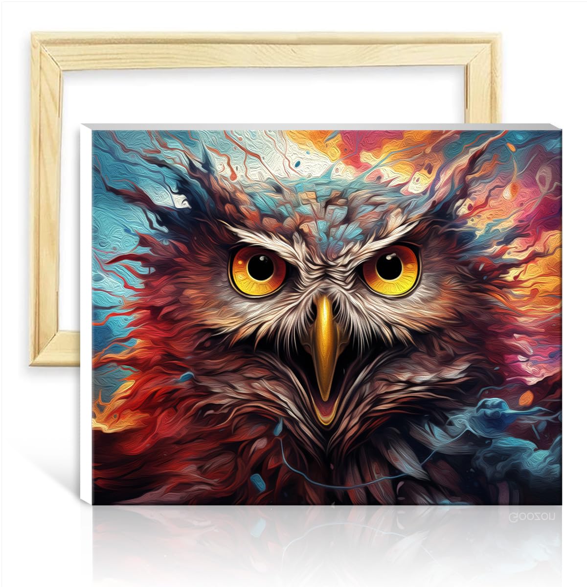 TANGFEIY Paint by Number owl Paint by Numbers Kit Adults Digital Painting Acrylic Number with Paintbrushes for Home Wall Decor Gifts DIY Frame(40x50cm) — image 1