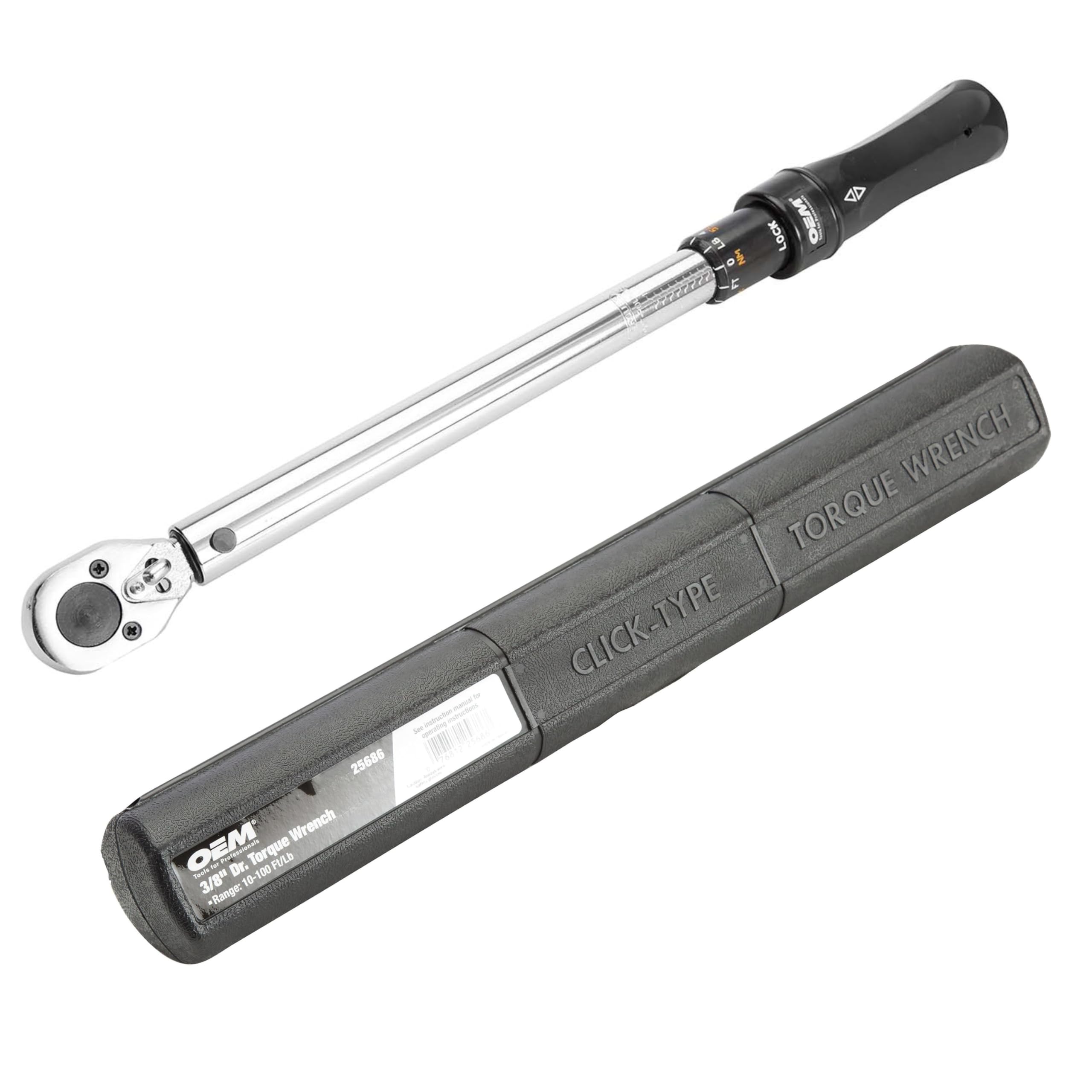 OEMTOOLS 25686 Click Style 3/8 Inch Drive Torque Wrench, 10 – 100