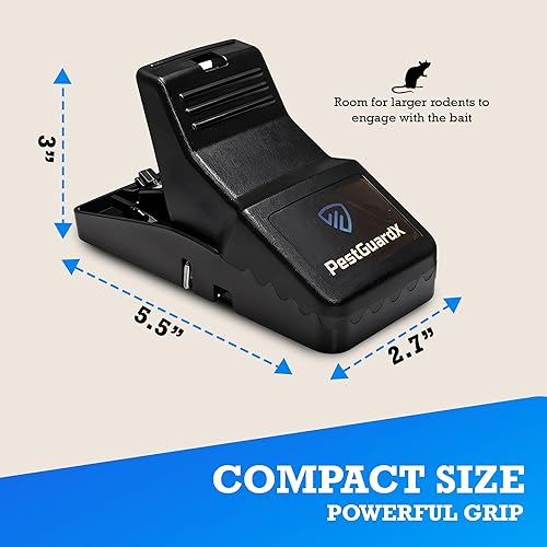Miniatura 2 de Trampas grandes para ratas - Paquete de 4 trampas reutilizables a presión para ratas, ratones y ardillas  Control de roedores para interiores y