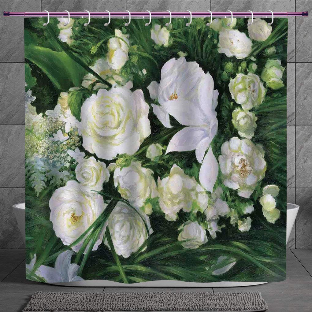 Funky Shower Curtain 2.0 [ Flower,Oil Painting Style View Field