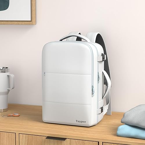 Miniatura 2 de Taygeer Mochila de Equipaje de Mano, Mochila de Viaje para Mujeres con Puerto de Carga USB y Bolsa para Zapatos, Mochila para Laptop de 15.6