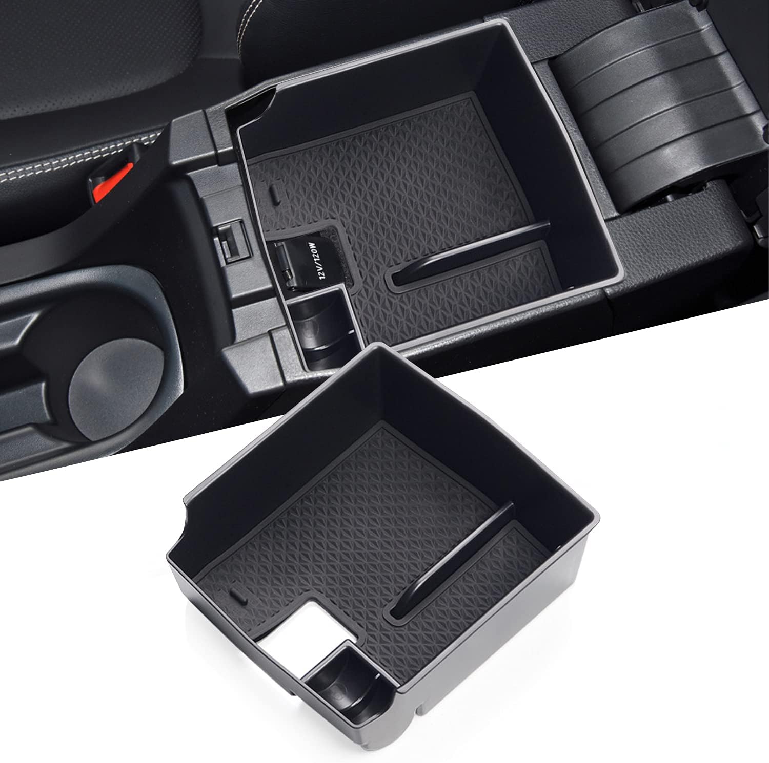 LFOTPP Center Console Organizer for 2020 2021 T*oyota Corolla E210 Hatchback Car Armrest Secondary Box Organizer Tray Sunglasses Holder Car Interior Container Divider Glove Box Pallet Tray (Black)