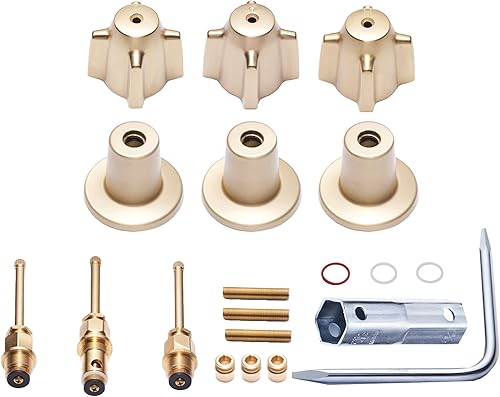 Miniatura 9 de SENTO Juego de molduras de bañera y ducha de 3 asas para grifos centrales de latón Bañera y ducha, 10L-11H, 10L-11C, 10L-13D, Fácil instalación