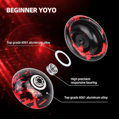 Miniatura 3 de Yoyo sensible para niños, bola Yoyo de metal de aleación de aluminio para principiantes y jugadores profesionales+bolsa Yoyo + 5 cuerdas Yoyo