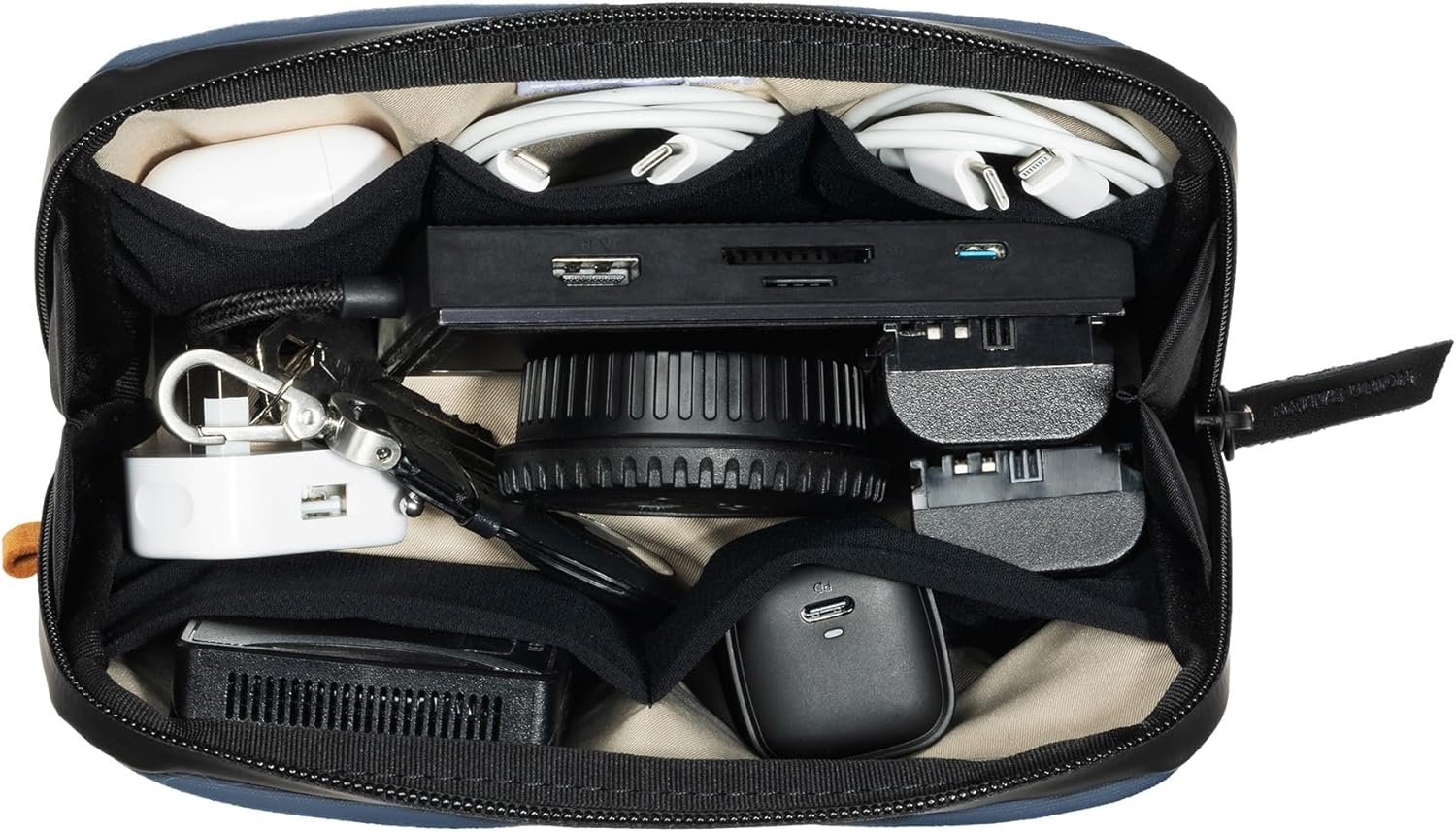 Native Union Stow Lite Organizer W.F.A Tech Organizer – Minimalist Travel Pouch Made of Recycled Materials for Everyday Accessory Storage & Protection – Stores Cables, Chargers & More (Navy) - Image 3