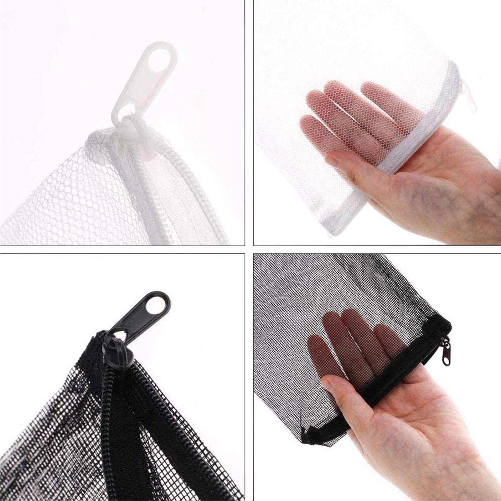 10 Sacchetti Filtro Per Acquario - Rete Nera 14x20cm, Con Cerniera, Riutilizzabili - Foto 11