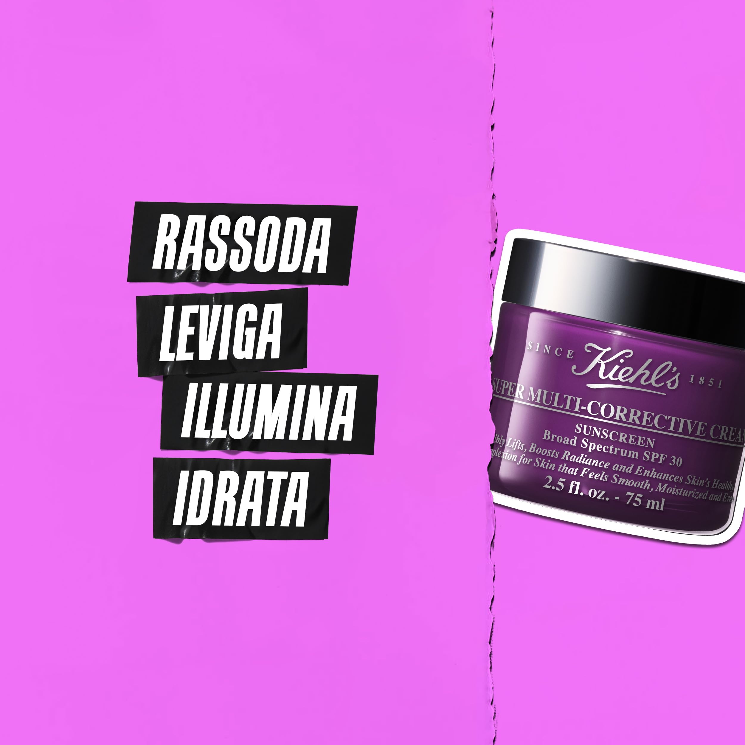 KIEHL'S Super Multi-Corrective Cream SPF 30, Crema Viso Anti Età, Per Tutti i Tipi di Pelle, Con Protezione UV, Azione 5-In-1, Con Estratto di Faggio e Acido Ialuronico, 50 ml