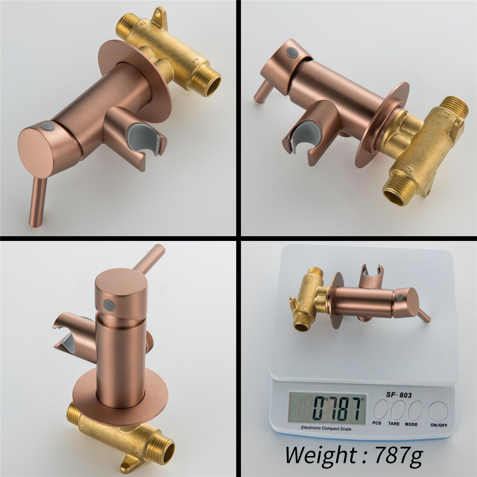 Ducha Bidet para Wc, 2 Modos Ducha Higienica para Wc Bidet, Agua Fría y Caliente Latón Grifo Portatil para baño Kit, para La Higiene Personal Diaria (Oro rosa)