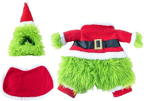Miniatura 26 de NACOCO - Disfraz de Navidad para mascotas, traje de Papá Noel con gorro para perro, sudaderas con capucha, disfraz para gato de Navidad (Rojo, M)