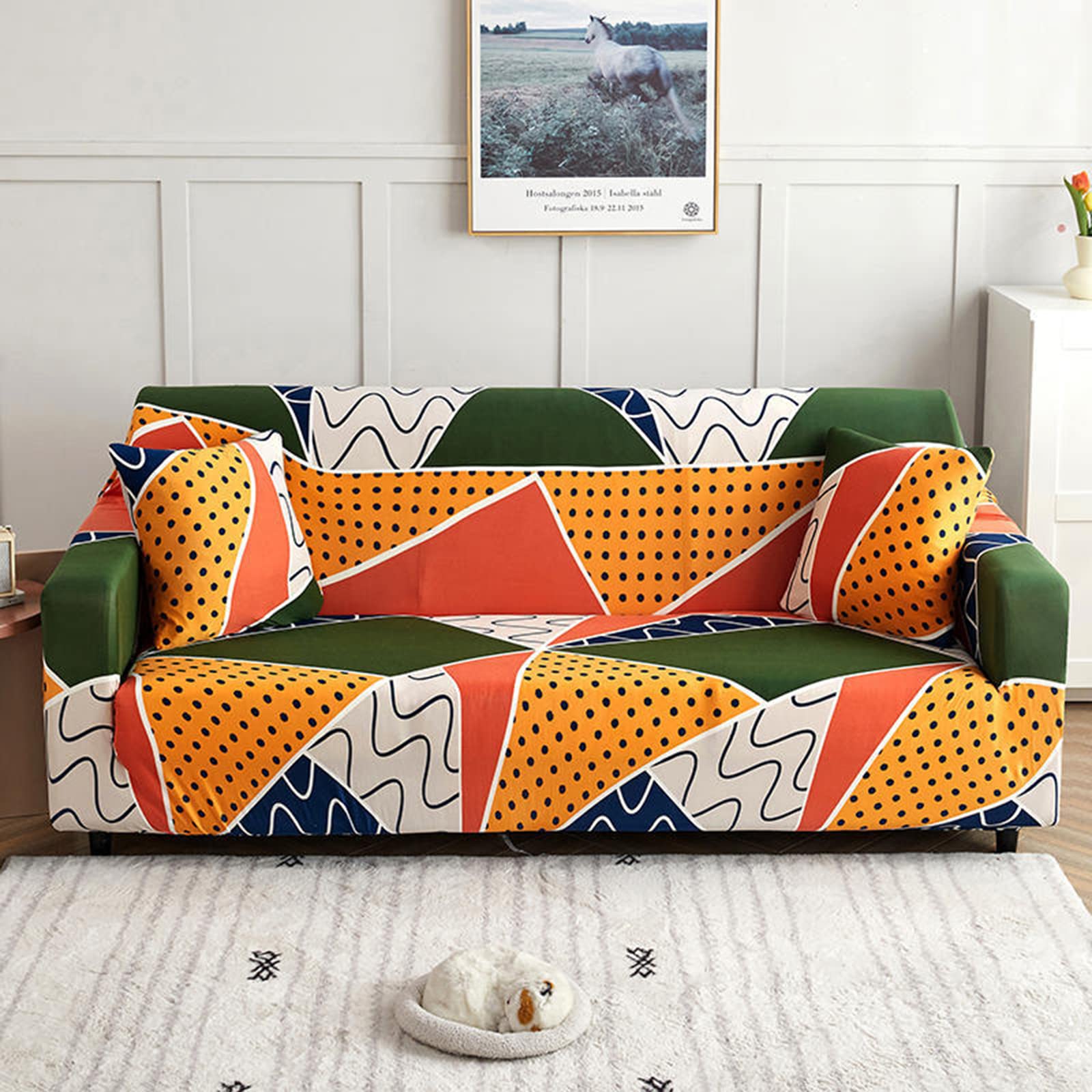 Housse de canapé sectionnel extensible lavable contre les taches
