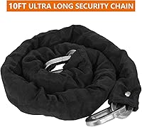 Vista 8 de Candado de cadena de motocicleta resistente de 0.4 pulgadas/0.394 in x 10 pies con bloqueo en U antirrobo de 0.669 in de grosor a prueba de cortes