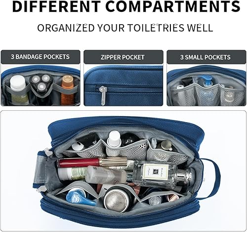 Neceser de viaje, organizador de bolsa de viaje, bolsa de afeitar, pequeña bolsa de aseo resistente al agua, organizador de accesorios de aseo,