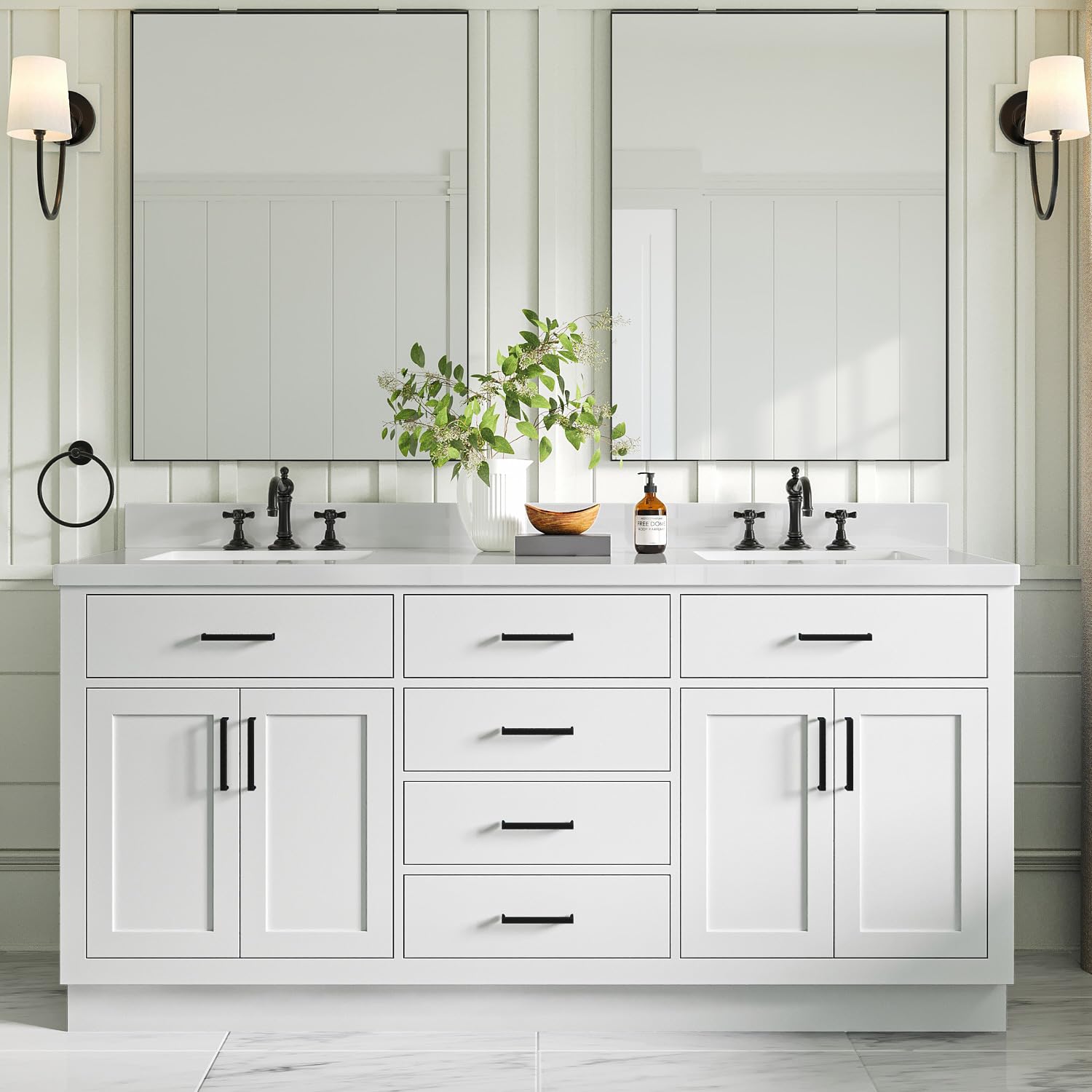 ARIEL Hepburn 72-inch White Vanity