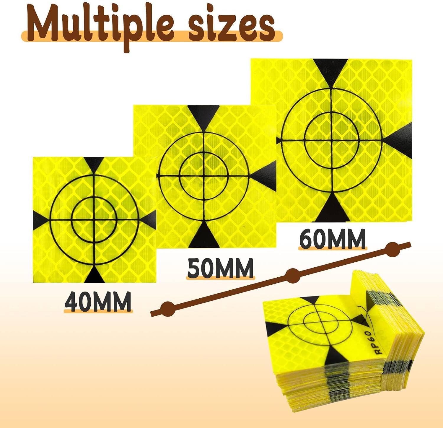 SAMEYA 50X50MM 100PCS Paste Up Reflector,Green Reflector Targets for Total Stations,Survey Target Mark Waterproof and Wear-Resistant image 5