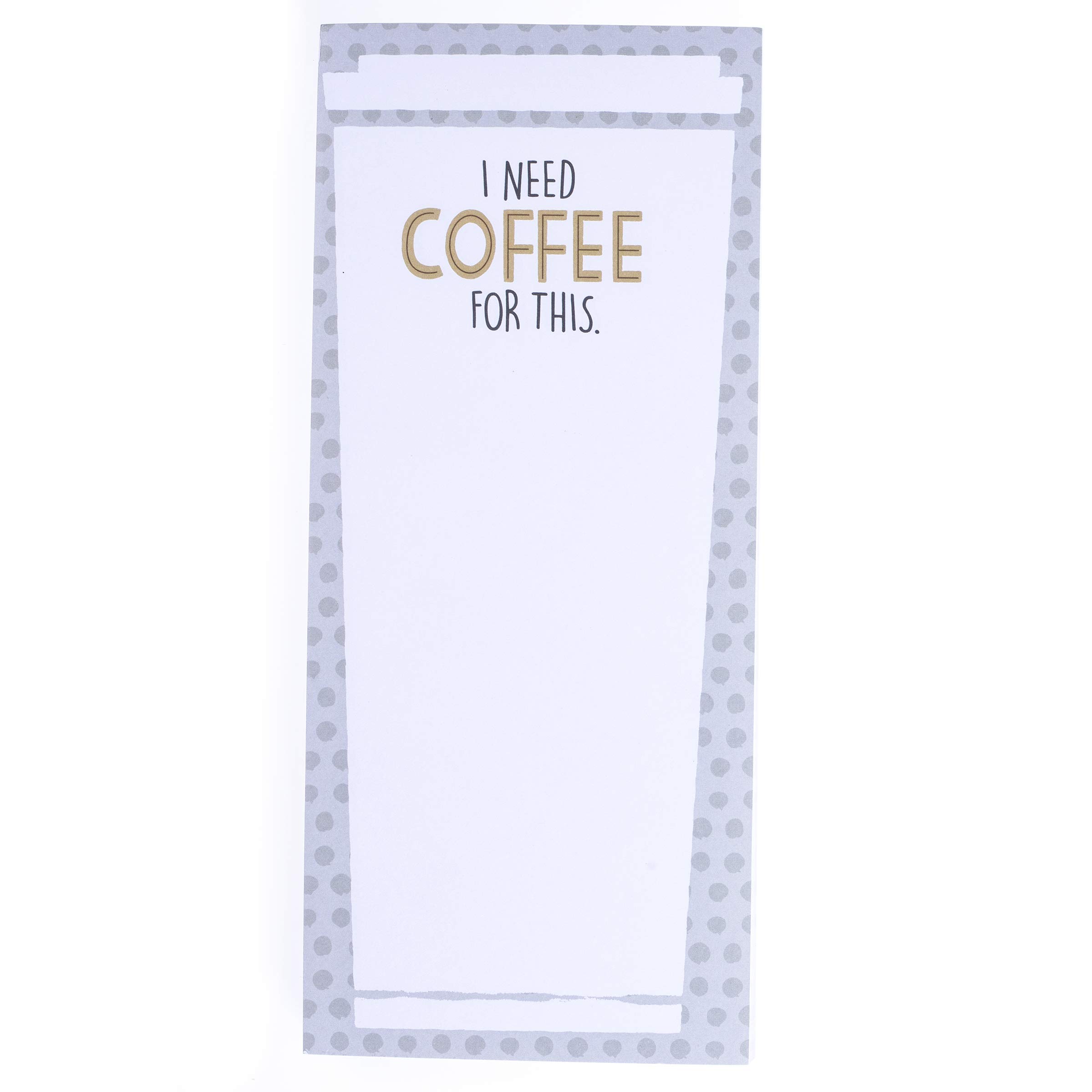 Graphique Magnetic Notepad - I Need Coffee for This Grocery and Shopping List - Fun Decorative to-Do List - Perfect House Warming Gifts - 100 Tear Off Sheets (4" x 9.25" x .5")
