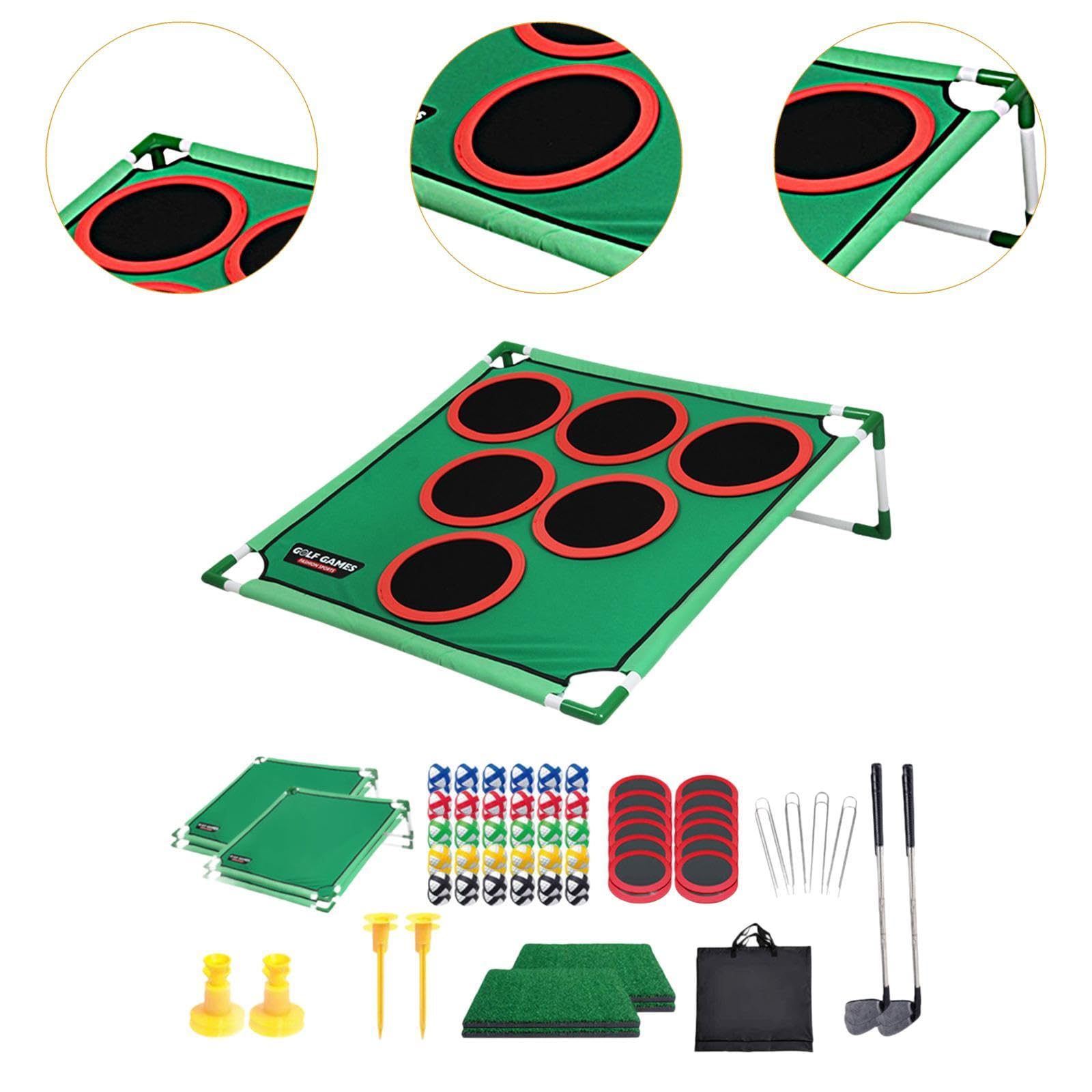 Juego de Putt: Herramienta de Entrenamiento Y Práctica Que Incluye Pelotas de Golf Y Bolsa Portátil para Fiestas Familiares, Oficina Y Jardín, Doble Rejilla