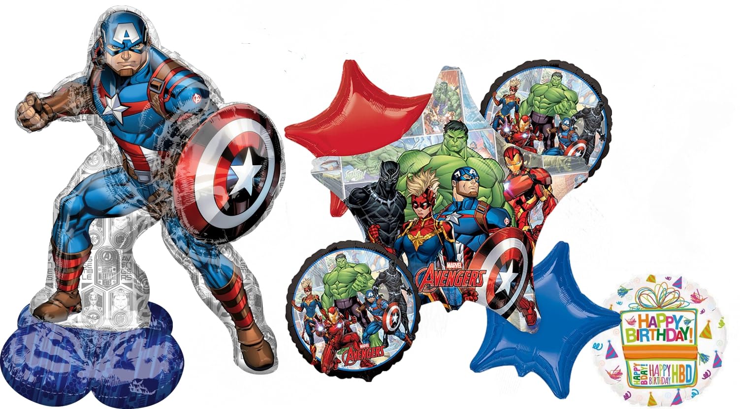 Avengers Powers Unite Birthday Party Supplies Airloonz and Foil Balloon Bouquet Decorations