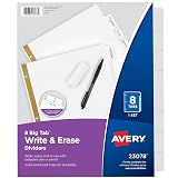 Avery Big Tab Write & Erase Dividers, 8-Tab, White, 1 Set – view 1
