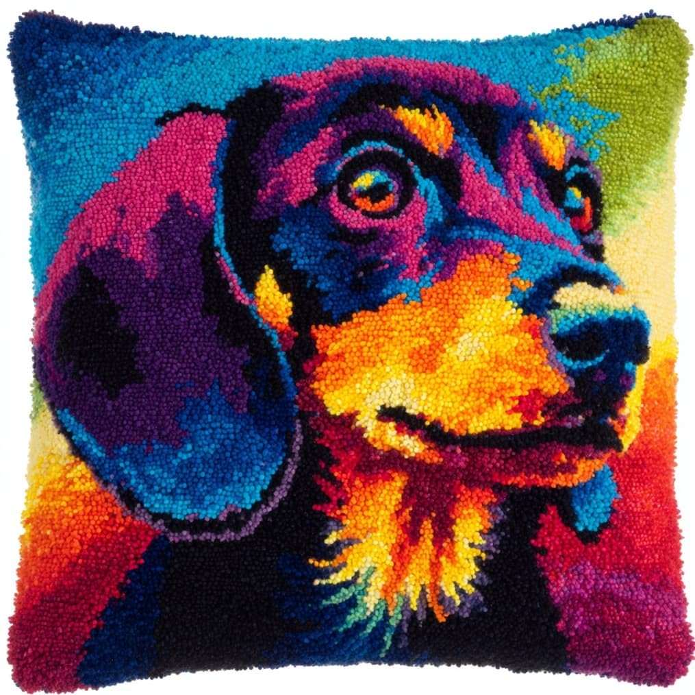 AxiangziK Beginners DIY Crochet Pillow Kit,Dachshund