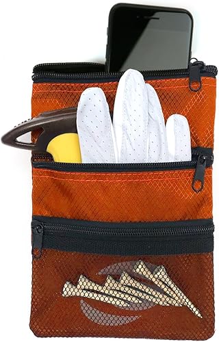 Vista 16 de Orlimar Bolsa de accesorios de golf desmontable, 3 bolsillos con cremallera para objetos de valor y accesorios de golf, se engancha a tu bolsa